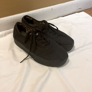 Toms black platform sneakers size 8 good condition